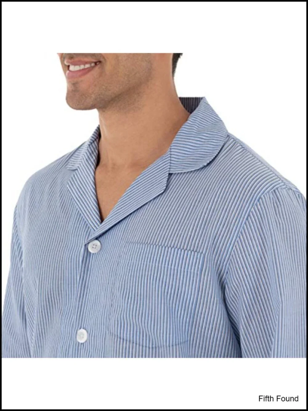 Men's 2-Piece Cotton Broadcloth Pajama Set - Collared & Long Sleeve
